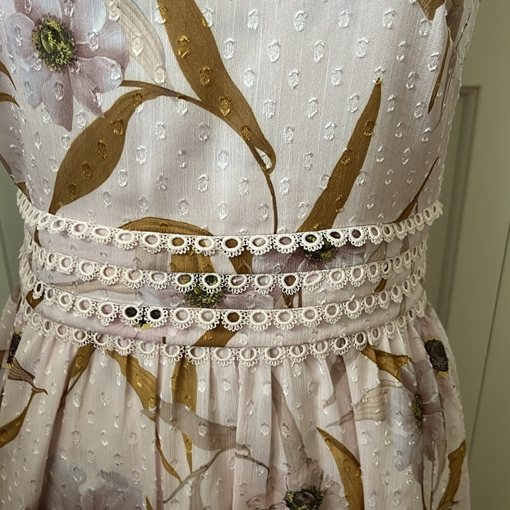 Ted Baker RONTIE Cabana print floral pink sleeveless dress TB 3 USA 8 - Picture 9 of 13